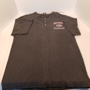 HARLEY DAVIDSON THREE BUTTON COLLAR T SHIRT